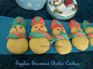 Egg less Snowman Butter Cookies