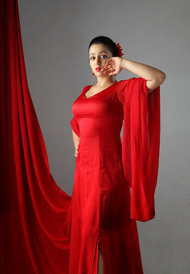 2014 Latest New Hot Images of Charmi Kaur in Red Outfits