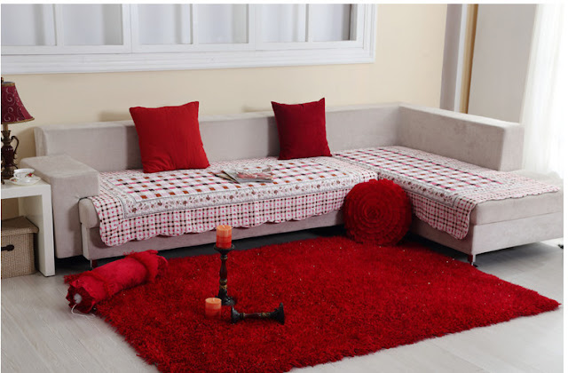 COMO DECORAR SALAS CON ALFOMBRAS ROJAS by artesydisenos.blogspot.com