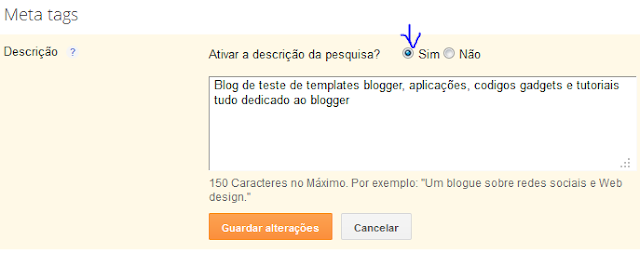 Definições para Blogger