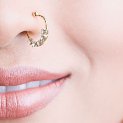 Nose Piercing Ring And Place