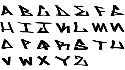 Below is an alphabet graffiti letter “B” from a variety of styles.