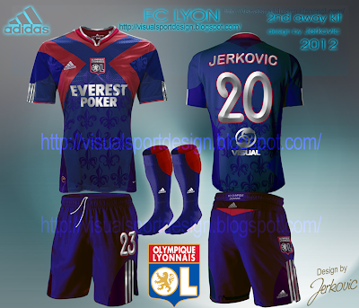 fc olimpique lionnais maillot football kit jerković design