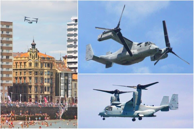 X Festival Aereo de Gijon 2015 – Convertiplano MV22 Osprey sobre Gijon