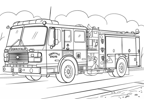 Best Puppy Marshall coloring pages with his firetruck
