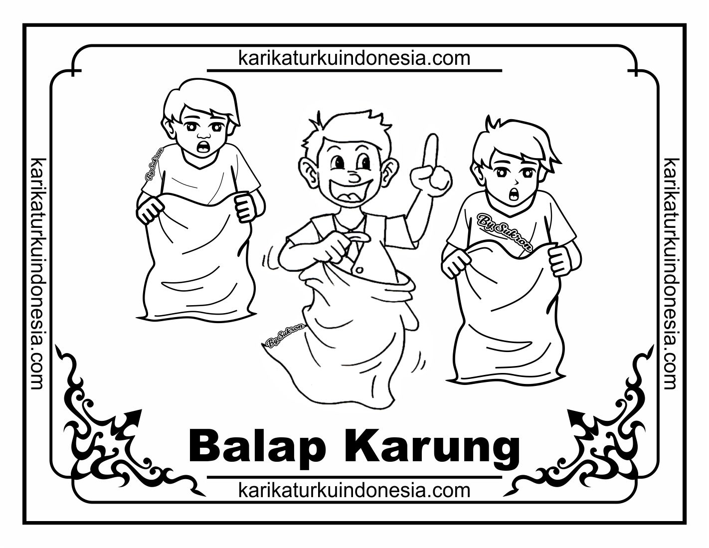 Karikaturku Indonesia 5 Gambar  untuk  Lomba Mewarnai  