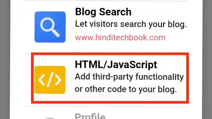Click On HTML/JavaScript