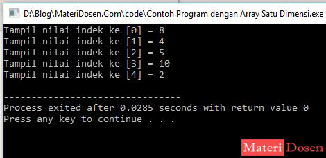 Array Satu Dimensi C++, Lengkap Contoh Program dan 