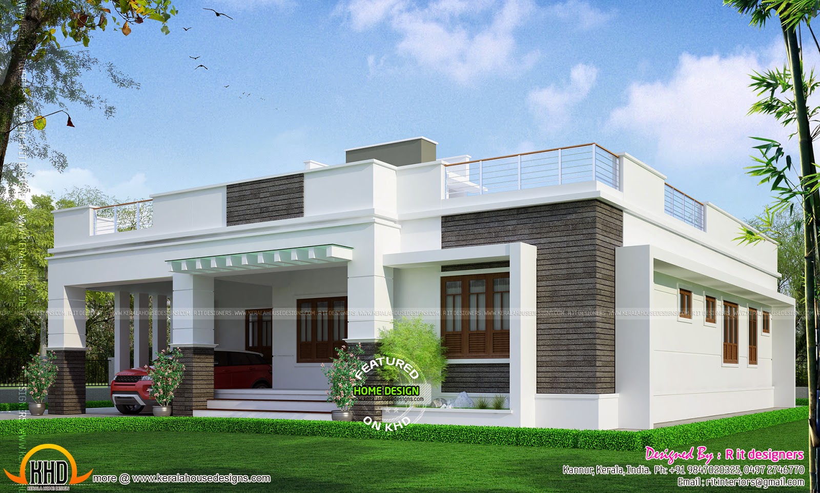 Elegant single  floor  house  design  Kerala  home  design  and 