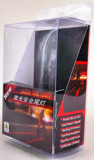 LED-owo laserowe tylne oświetlenie do roweru, czyli Laser Tail Light SL-116 pod lupą - pudełko