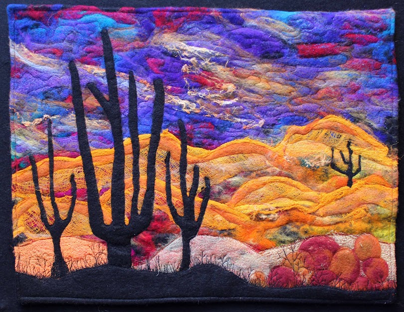 Helen O'Hara The Hoarders Art Room needle felt desert quilt