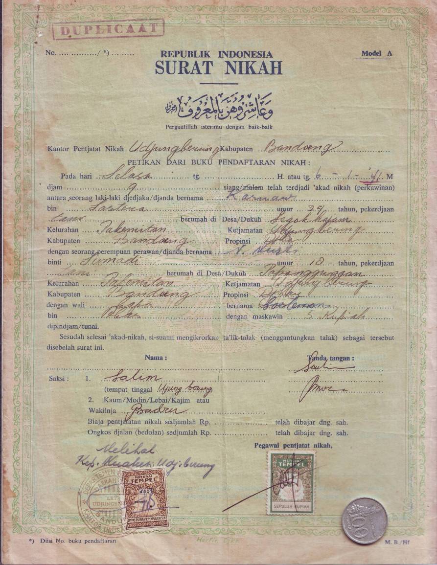 LUKITO KERTAS: Surat Nikah -Booked-