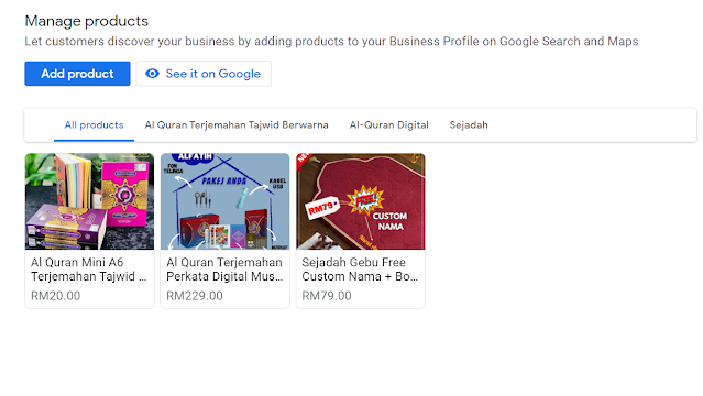 cara upload produk business google profile