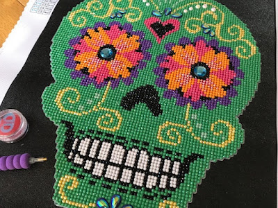 Diamond painting sugar skull for Halloween