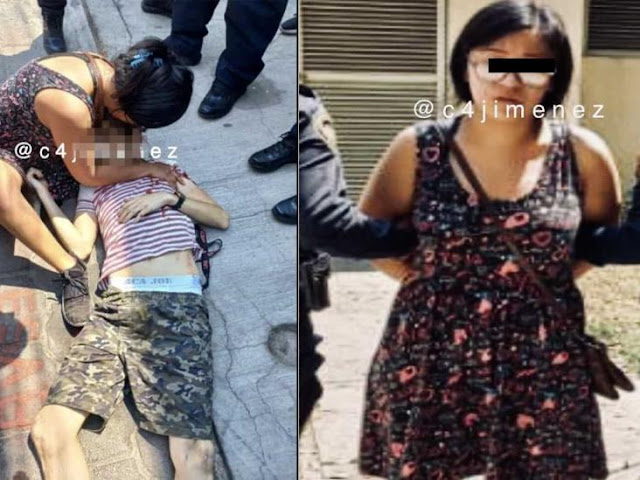 María Gabriela de 28 años "mato por accidente" a su novio " en la CDX, se le clavo un cuchillo en el pecho