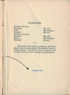 The Bread-Winner (1930)  W. Somerset Maugham - inserted leaf