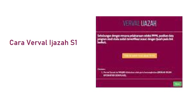 Cara Verval Ijazah S1