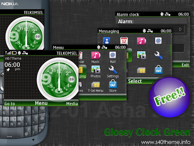 Shiny clock theme Asha 200, Asha 201, C3-00, X2-01 | PROGRAMS
