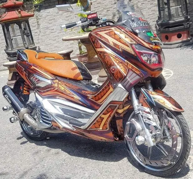 Nmax Modifikasi full airbrush dan velg buell