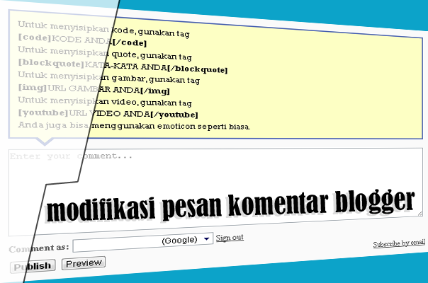 Modifikasi kotak pesan komentar blogger