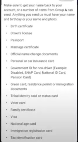 Goverment ID List