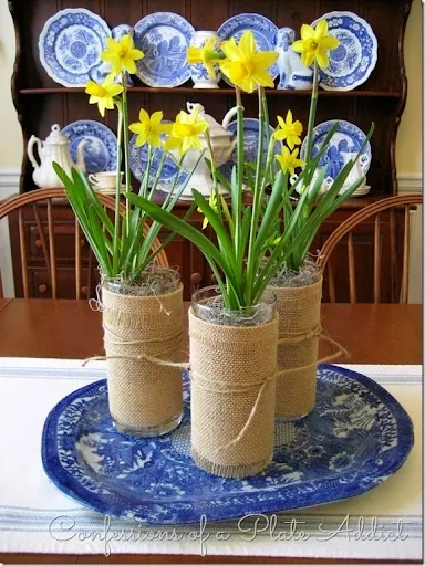 CONFESSIONS OF A PLATE ADDICT Pottery Barn Inspired Burlap-Wrapped Vases