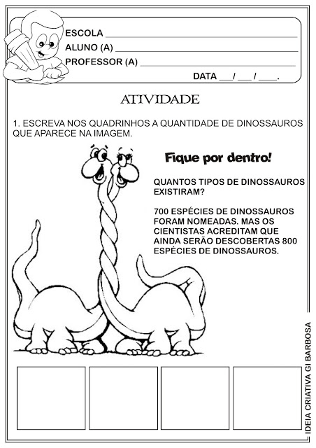 Atividade Numeral 2 Dinossauros