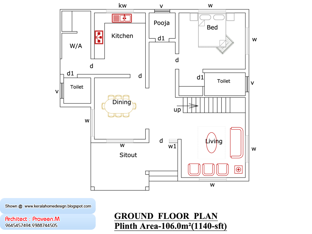 interior   design design Kerala Kerala and elevation kerala Sq. Home home   plan Ft. and  1800 apartment