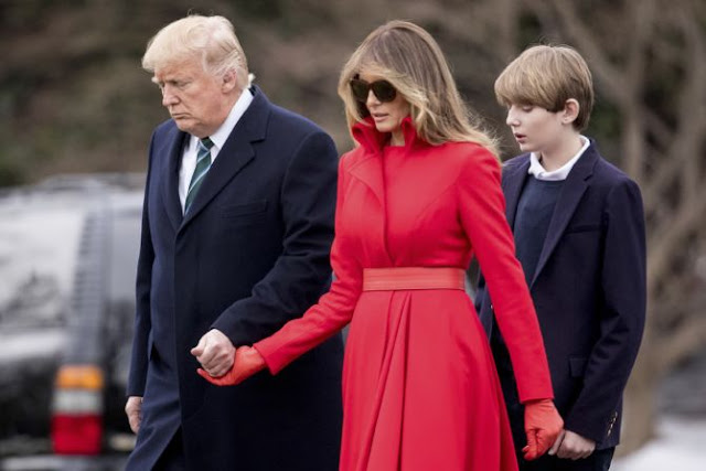 Barron Trump Makes Rare Appearance At White House