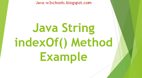 Java String indexOf() Method Example