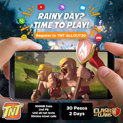 TNT ALLOUT30 Promo : 300MB Data + Unli FB + 30mins Trinet Calls and Unli All-Net Texts