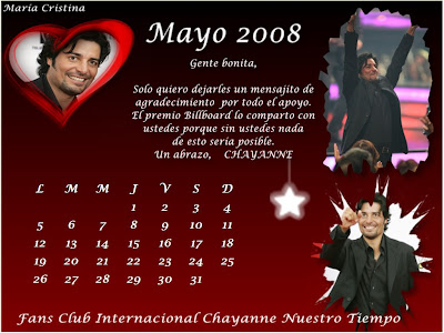 Chayanne Nuestro Tiempo Calendario Mes De Mayo calendario mes de mayo 2008