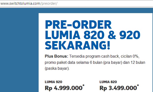 Harga Nokia Lumia 820 Windows Phone 8 Smartphone  Buyers 