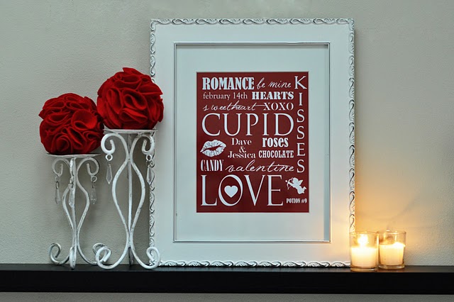 Check out this cute valentine's day decor. I love the print and I'm hoping I 