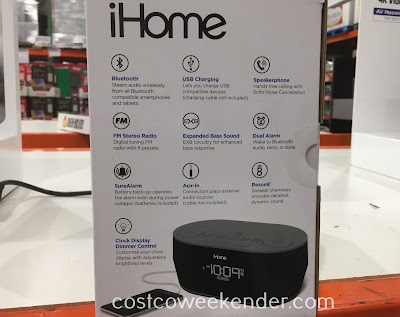 Costco 1113838 - Stream music wirelessly with the iHome IBT38B Bluetooth Stereo Clock Radio