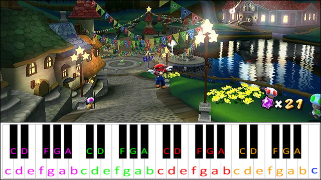 Star Festival (Super Mario Galaxy) Piano / Keyboard Easy Letter Notes for Beginners
