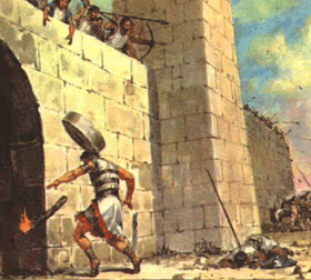 The death of Abimelech is initiated when a woman drops a rock on his head.