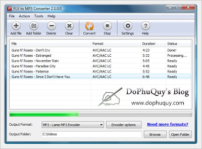 FLV to MP3 Converter - Phần mềm đổi video FLV sang MP3