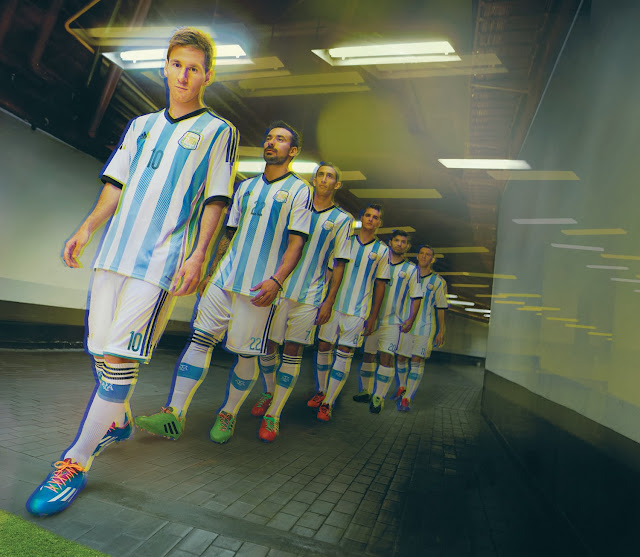 Jersey Grade Ori Argentina Home Official World Cup 2014 - Brazil