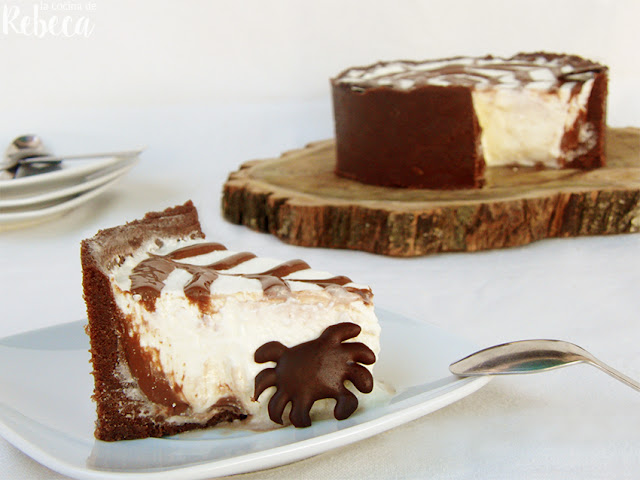 Tarta de queso y chocolate (para Halloween)