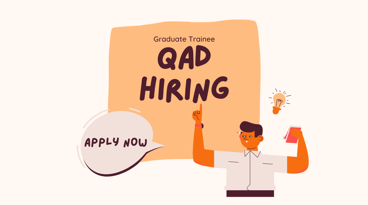 QAD Recruitment 2022 for 2023, 2022 and 2021 batches