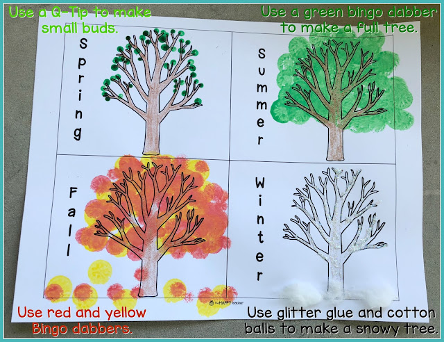 Fun and easy art project for kids to learn about the four seasons