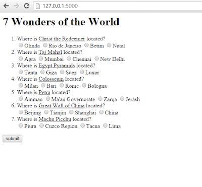 7 wonders of the world, a web app made with flask and python front end photo