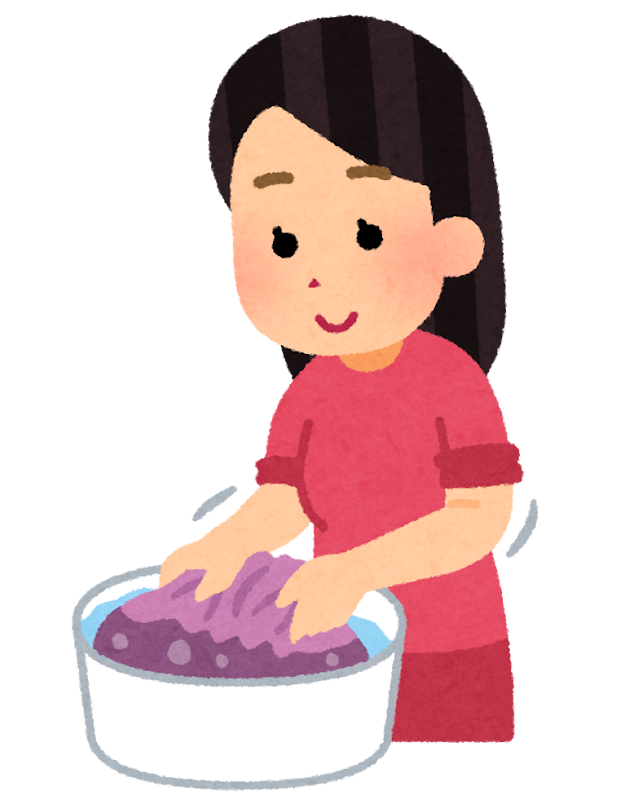 手洗いで洗濯をする人のイラスト かわいいフリー素材集 いらすとや