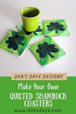 quilted st patricks day shamrock coasters