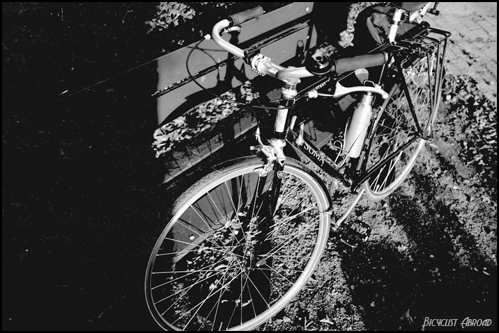 shadows over bicycle