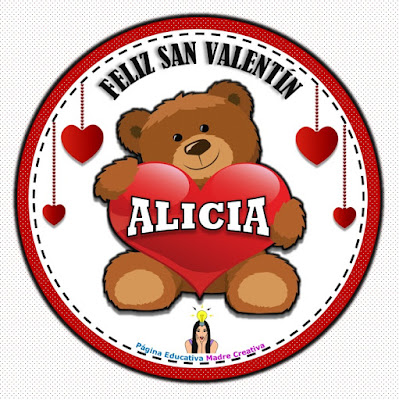 Cartelito por San Valentín - Nombre Alicia