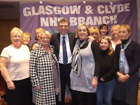 Dave Prentis with UNISON health members at the Public Works rally in Glasgow 6 Feb 2010