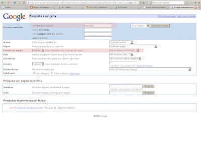Print da pesquisa avançada. Clique para aumentar.