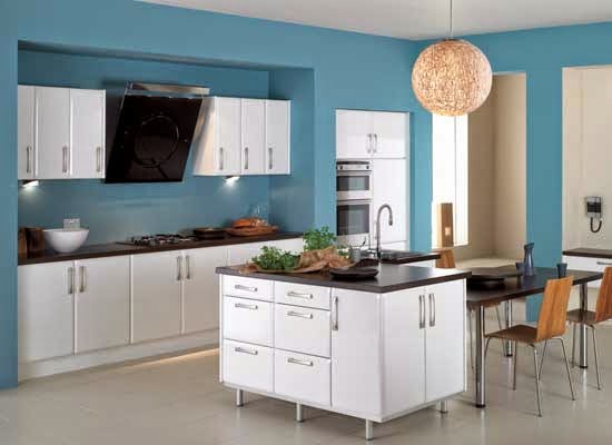 Dapur minimalis warna biru